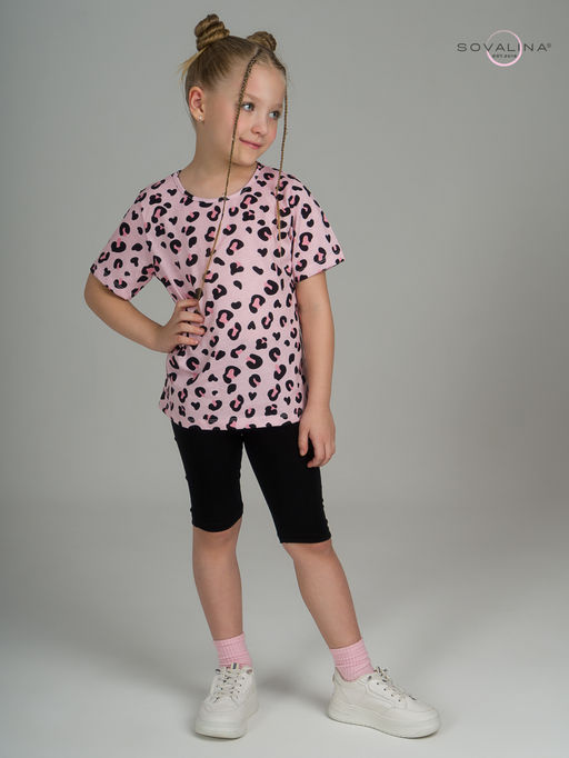 Костюм Актив нежный леопард-черный - Sovalina фото 7