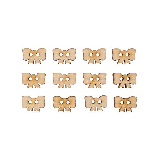 Заготовка для декорирования Mr. Carving ВД-387 Набор пуговиц фанера 0.3 см Бантики (0.8 x 1.2 см) 13 штук