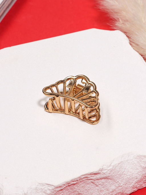 Цена за 6 шт. Крабик для волос «Маргарита», дуга полоски, 2.5 см, золото