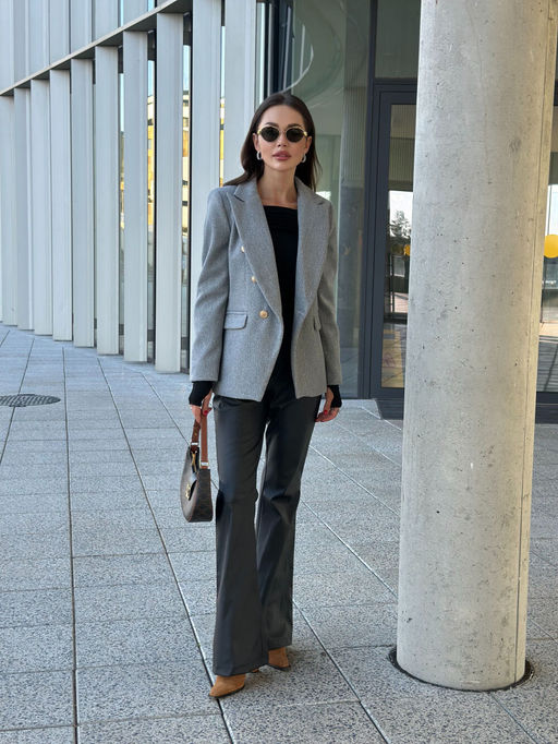 Жакет AURA 1116-164 серый меланж  фото 5