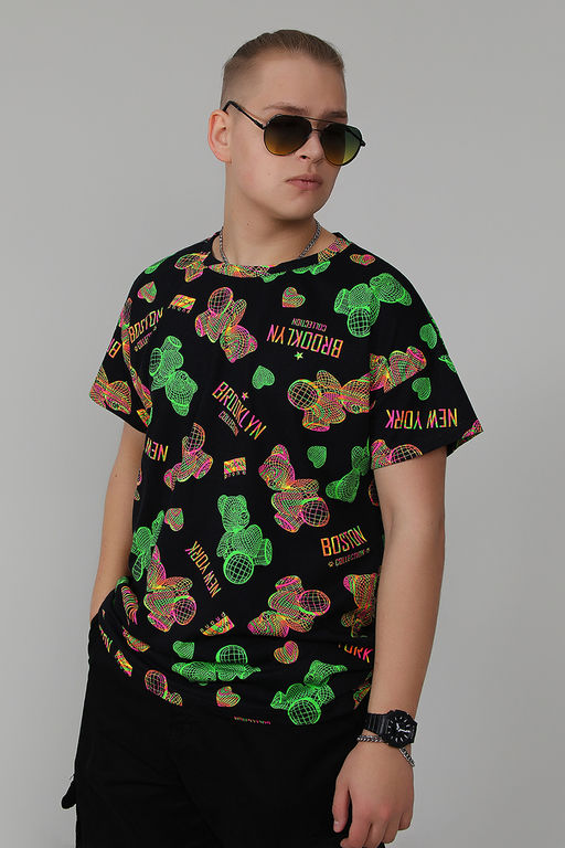 Футболка Berchelli 88061 из хлопка оверсайз  фото 3