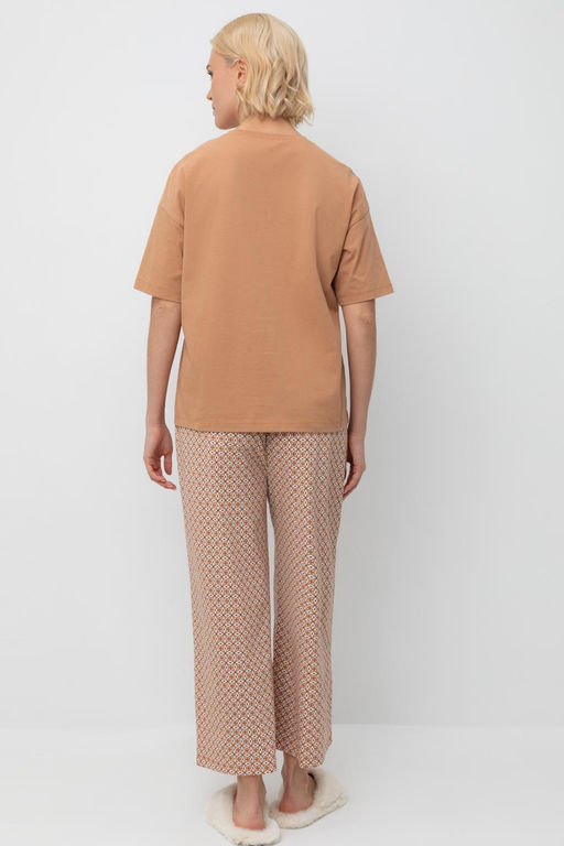 Е 20157/индийский загар,геометрический орнамент пижама жен