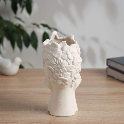 Ваза для цветов «Сладкие грёзы», 19×8 см, керамика, белая