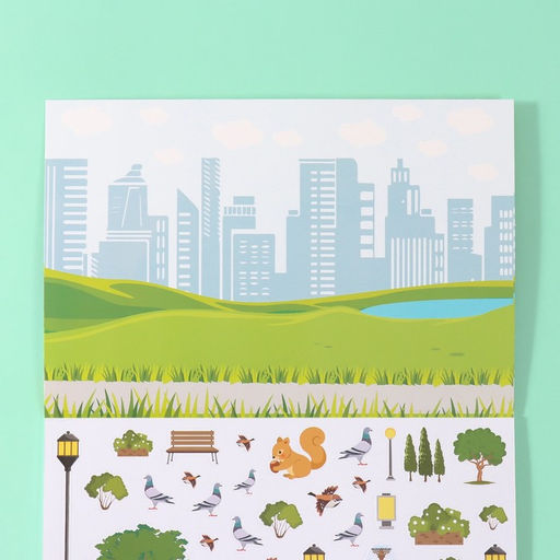 Наклейки в книжке «Окружай-ка», 3 фона, 20.7×14.2 см