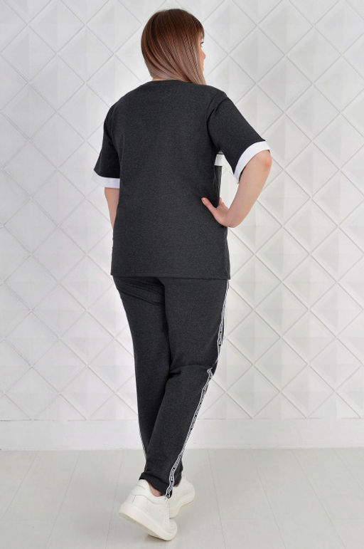 Арт. 2346 Костюм с брюками женский  50-58 (5 шт) Цвет:верх- антрацит, низ- антрацит