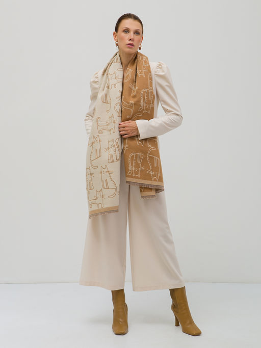 В составе шерсть и кашемир! теплый двусторонний палантин - Tantino фото 2