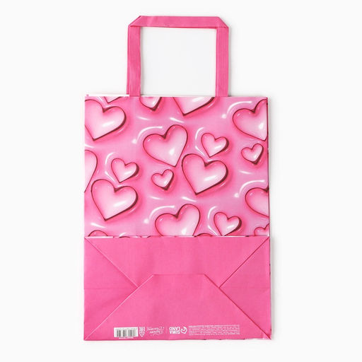 Цена за 2 шт. Пакет подарочный «Сердца», 20 х 11 х 27.5 см