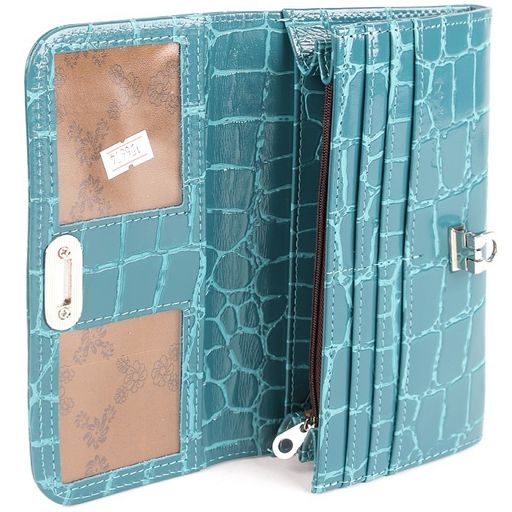 Портмоне женское Cayman-403к н/к, 2 отд, 10 карм, бирюза скат (81) 156674  фото 3
