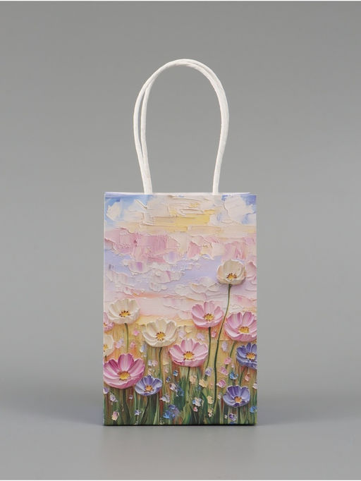 Цена за 4 шт. Пакет подарочный «Нежные цветы»,10 × 15 × 6 см