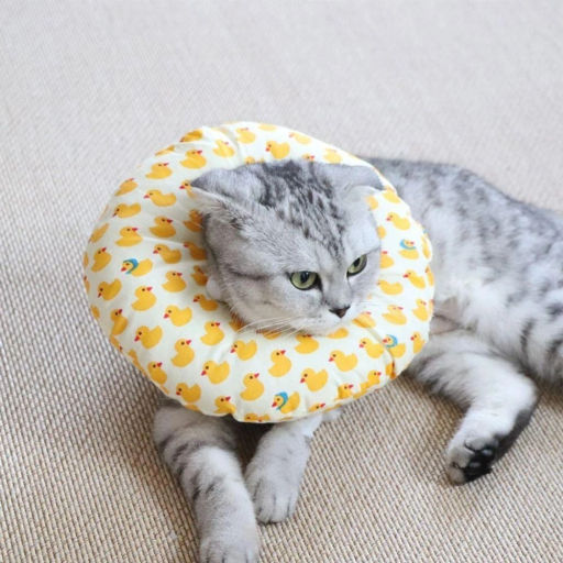 Воротник ветеринарный на кулиске "ЛЮБИМЫЙ БРО", уточки, р M, окружность шеи 17-27см (лейбл)