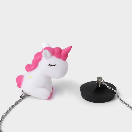 Пробка для ванны с игрушкой «Единорог», диаметр верх 5.1 см, низ 4.6 см, белая