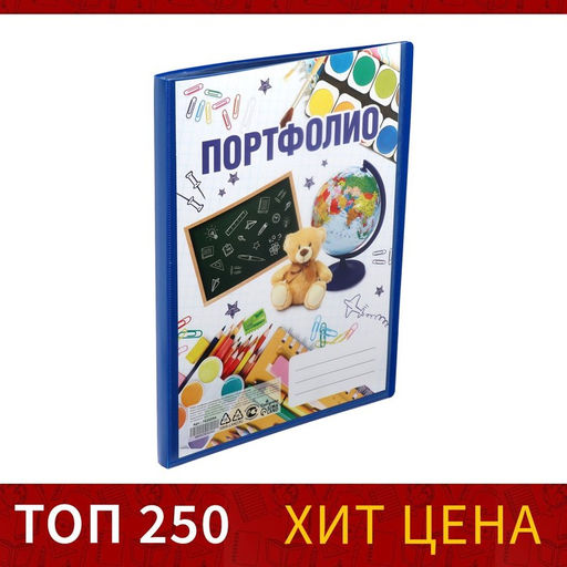 Цена за 2 шт. Папка-портфолио пластиковая А4, Calligrata "Снова в школу", 20 файлов