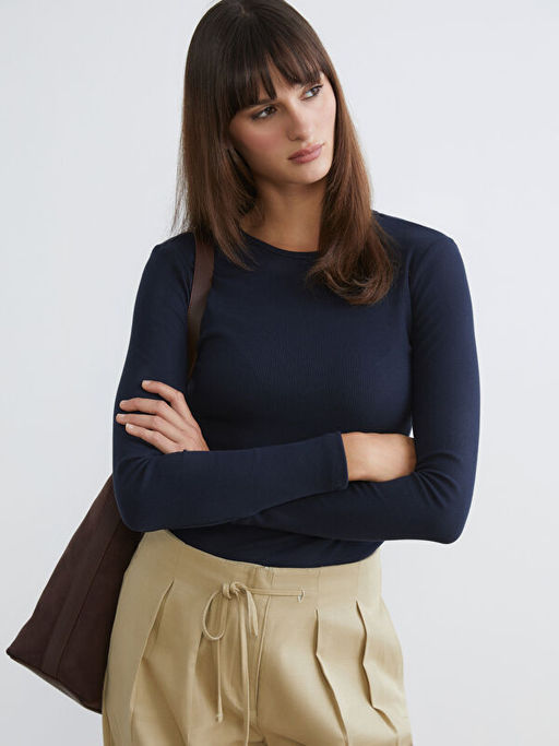 Bisiklet Yaka Fitilli Kad?n Body