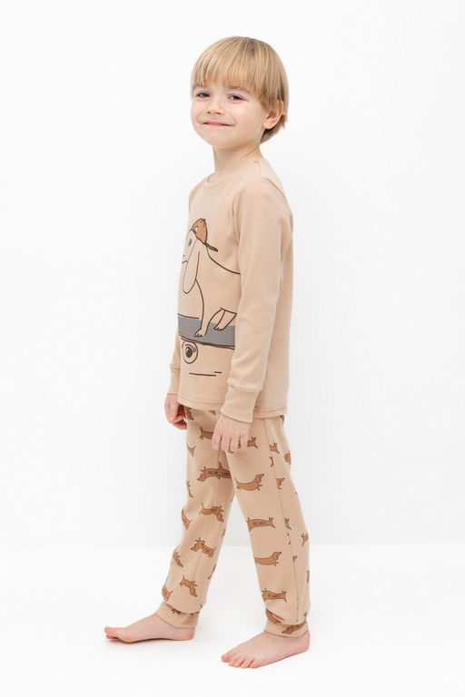 К 1541/нежный бежевый,таксы пижама дет