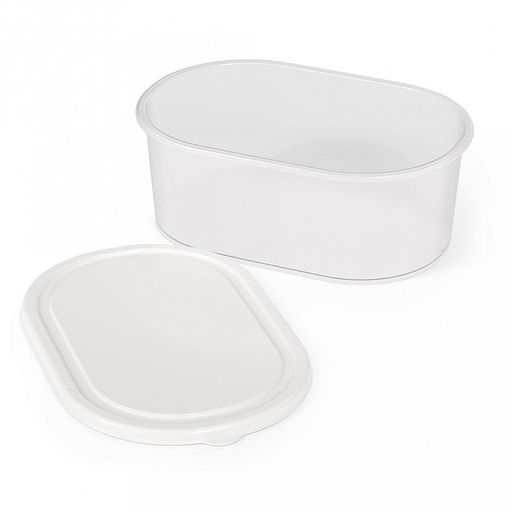Контейнер для продуктов пластмассовый 1,0л 19,6х12,6х7,5см, овальный, подходит для СВЧ, белый (Россия) - Домашняя мода фото 2