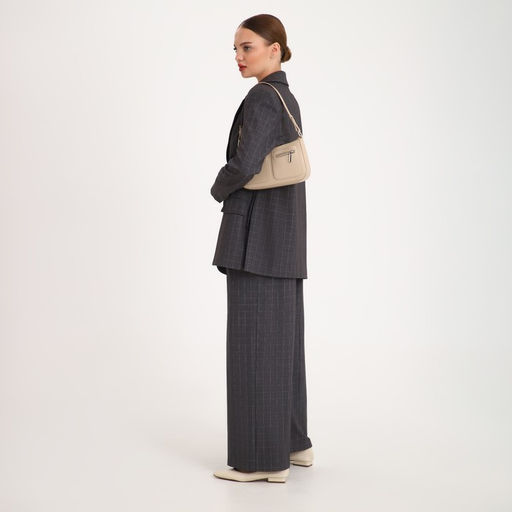 Сумка женская багет TEXTURA на молнии, 21×6×13 см, бежевая