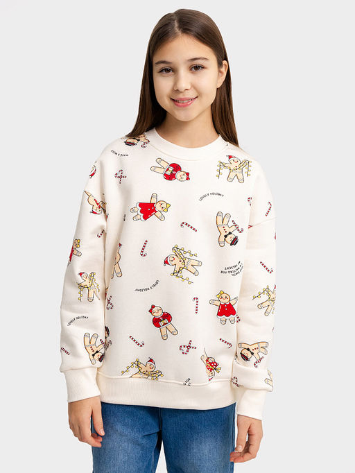 Джемпер для девочек молочный с печеньем - Mark formelle фото 3