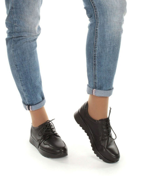 03-5307 BLACK Полуботинки женские (натуральная кожа)