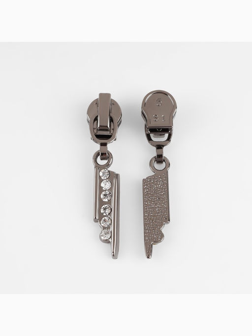 Бегунок для молнии «Спираль», №5, «Стразы», цвет чёрный никель