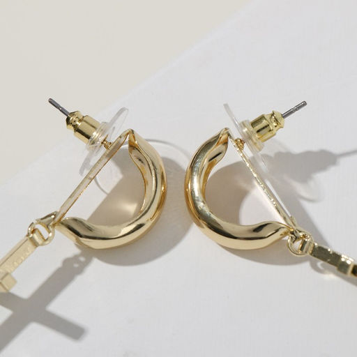 Серьги металл Кресты объёмная линия, цвет золото - Queen fair фото 2