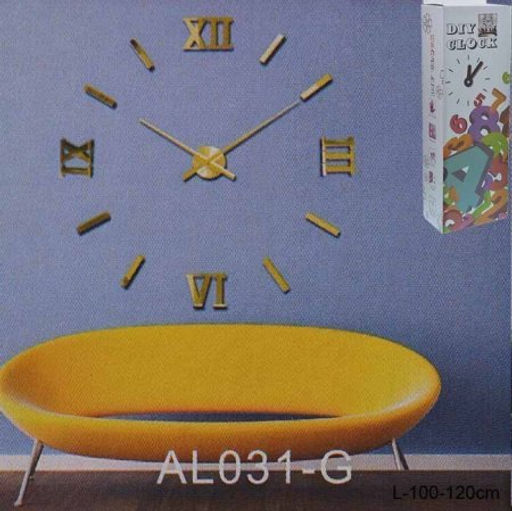 Часы аппликация 3D 100-120 см / AL031G /уп 36/ золото - Галеонтрейд фото 2