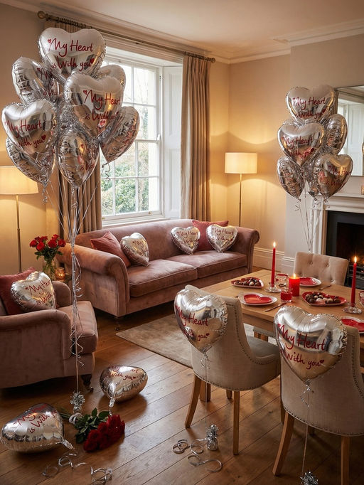 Воздушные шары фольгированные 18" «Моё сердце», набор 5 шт.