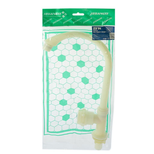 Кран на одну воду ZEIN Z2018, круглая ручка, пластик, высокий R-образный излив, цвет «рис»