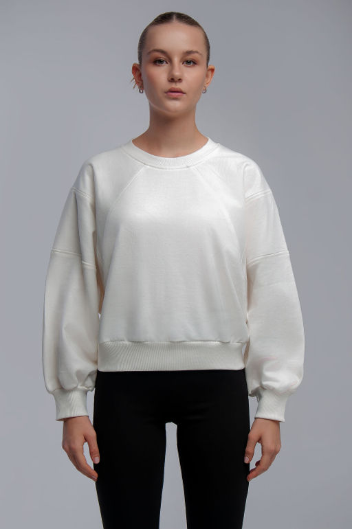 Арт. 15110/3 Свитшот женский укороченный one size (42-50) Цвет:молочный - Калинка фото 3