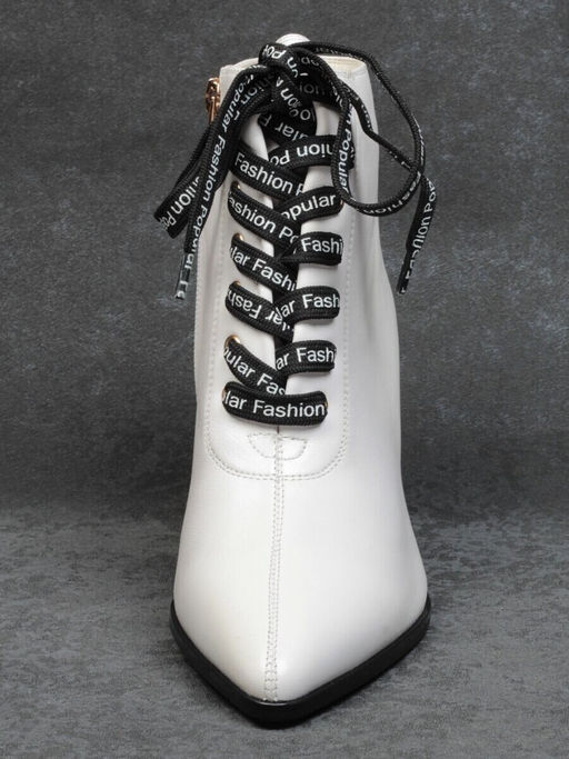 01-B087B-360D WHITE Ботинки демисезонные женские (натуральная кожа, байка)