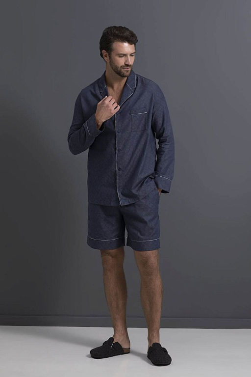 Мужская рубашка 55367 Темно-Синий огурцы