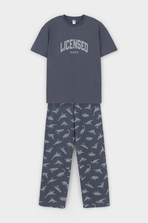 Crockid _ КБ 2831/мокрый асфальт,динозавры пижама для мал  фото 2