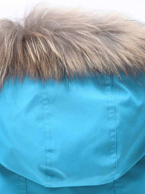 Парка зимняя подростковая для мальчика с капюшоном и мехом голубого цвета 9537Gl - Valianly фото 12
