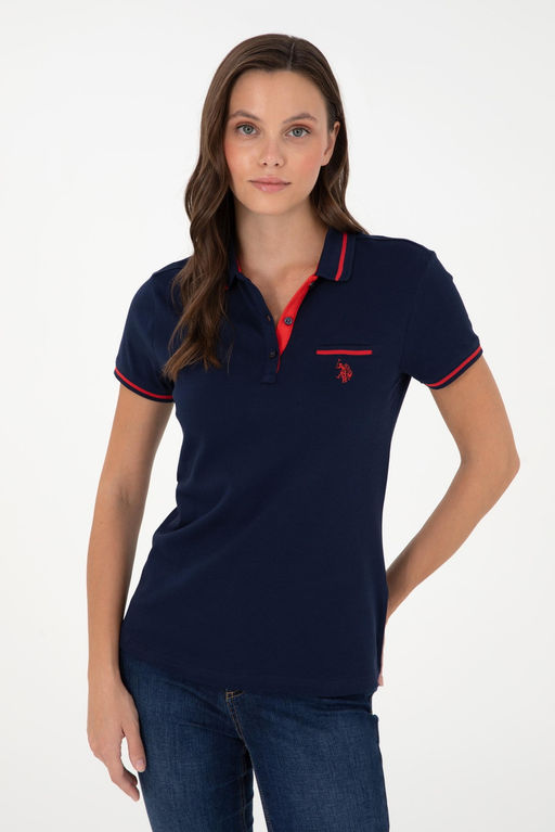 Женская темно-синяя футболка Неожиданная скидка в корзине - U.s. polo assn фото 3