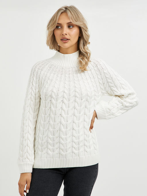 джемпер женский из хлопка с воротником стойка - Glenfield фото 3