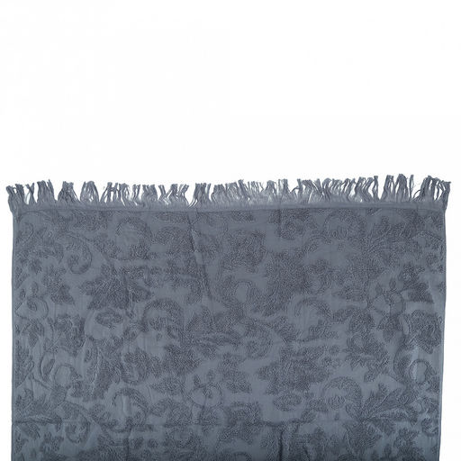 Полотенце махровое "Королевский шик" 90х180см, хлопок 100%, с бахромой, стальной синий (Китай)