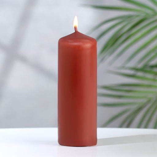 Цена за 2 шт. Свеча - цилиндр, 4×12 см, 15 ч, каштан