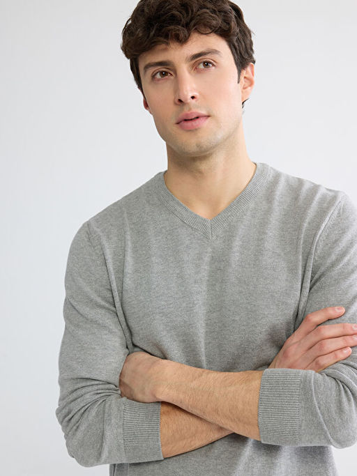 V Yaka Erkek Triko Kazak