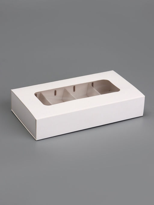 Коробка складная под 8 конфет, белая, 9,8 х 17,7 х 3,5 см - UPAK LAND фото 2