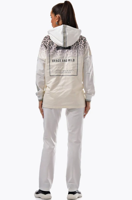 Толстовка из футера комбинированного с принтованной плащевой тканью - А+б коллекция фото 32