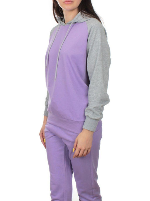 NOE103 VIOLET/GRAY Костюм спортивный женский (хлопок 90%, полиэстер 10%) - Fashion фото 5