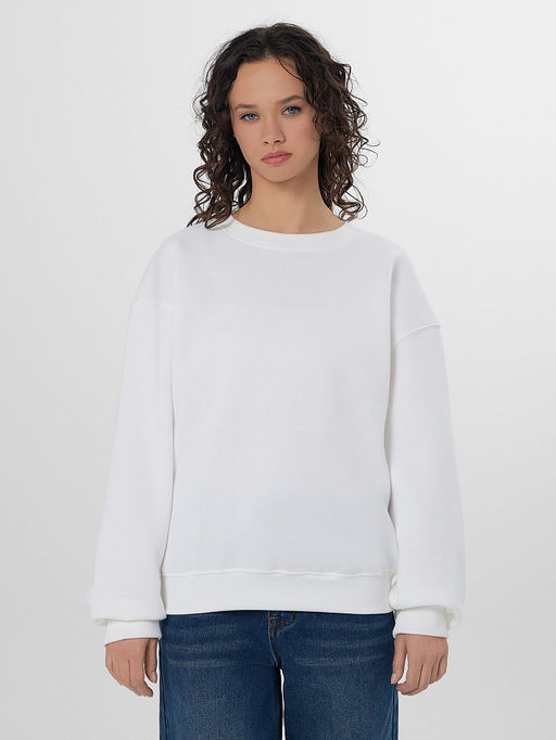 Свитшот женский белый из футера с начесом