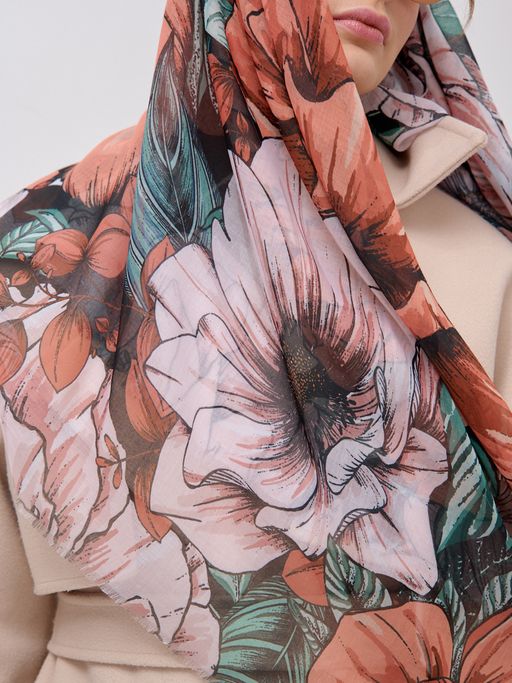 Большой, красивый двусторонний платок с рисунком в стиле арт-деко - Tantino фото 5