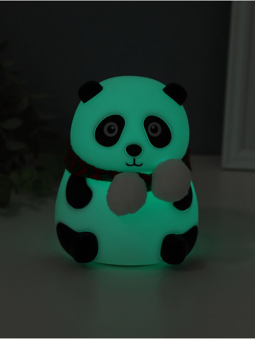 Фигурка светящаяся RISALUX «Панда в шарфе», 2 Вт, LED-ночник антистресс, RGB, USB, 10.5×10×13.5 см