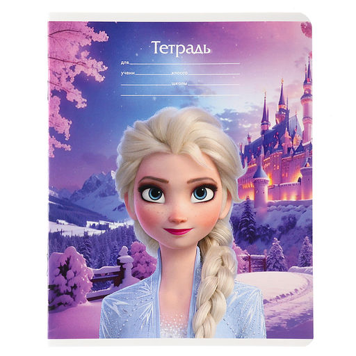 Цена за 19 шт. Тетрадь в клетку 18 листов, 5 видов МИКС, обложка мелованный картон, «Холодное сердце»