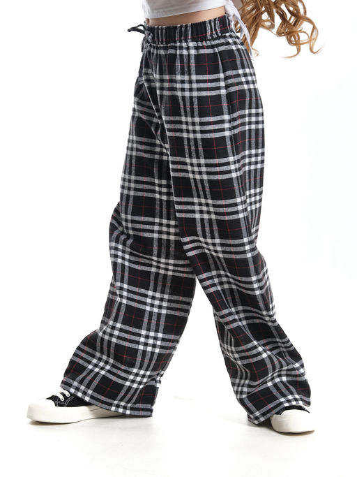 Брюки палаццо спортивные штаны для девочки одежда в клетку UD 7875(5161) кофе/беж клетка - Mini maxi фото 20