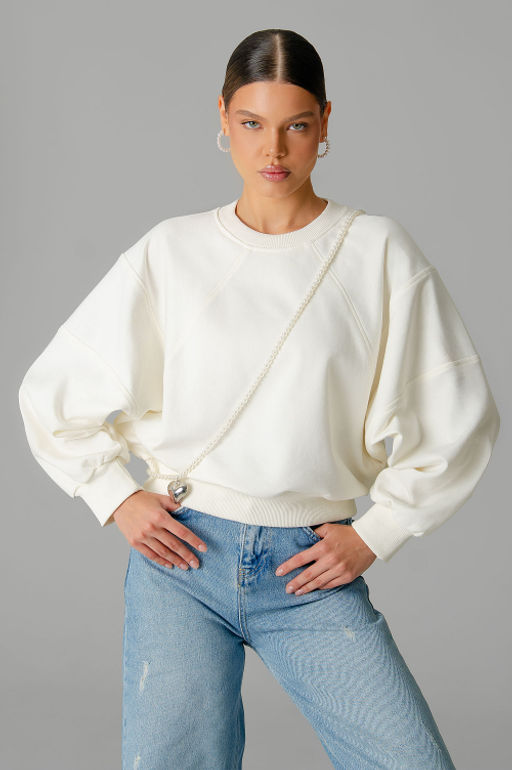 Арт. 15110/3 Свитшот женский укороченный one size (42-50) Цвет:молочный - Калинка фото 16