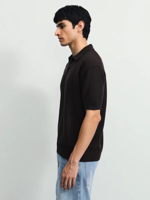 Джемпер поло фактурной вязки / Zarina фото 4