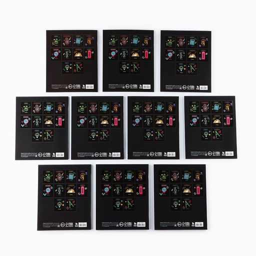 Тетради предметные, 48 л., набор из 10 шт., блок №1, софт тач лам, 3D лак «Неон»