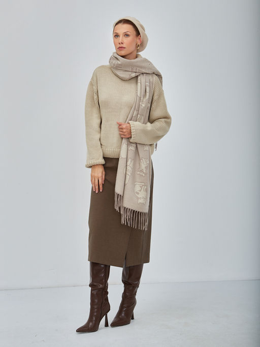 В составе шерсть. Большой теплый двусторонний палантин - Tantino фото 9