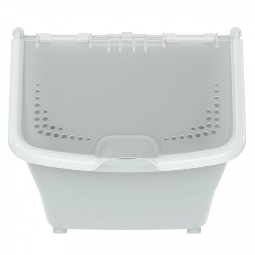 Контейнер для продуктов 10,5л, 33,7х23,8х21,7см, откидная крышка с отверстиями, полипропилен, серый (Россия) - Домашняя мода фото 6